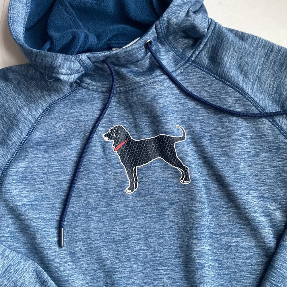 The Black Dog Mens Performance Hooded Sweatshirt Blue S - Picture 2 of 7